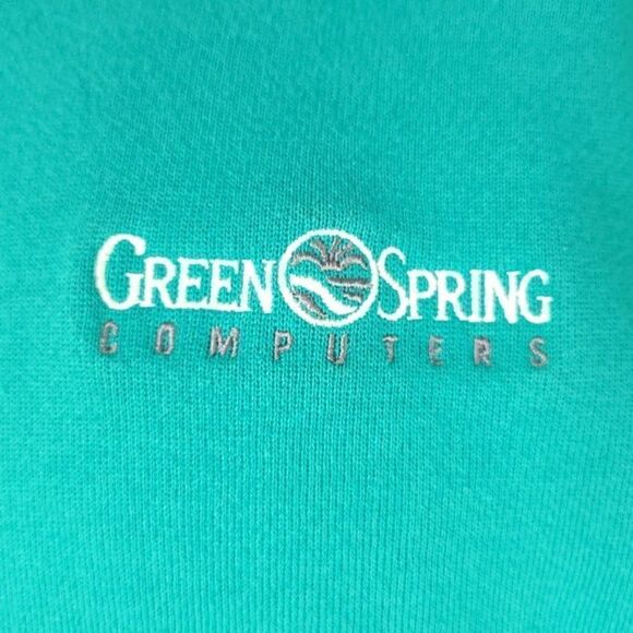 Green Spring Computers Sweatshirt Vintage 90s Computing Technology Mens Small - Picture 2 of 6